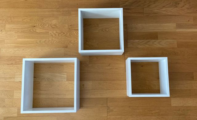 Tres Cubos decoración en color blanco