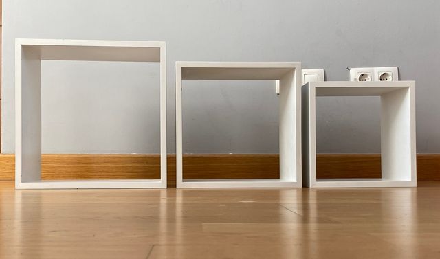 Tres Cubos decoración en color blanco