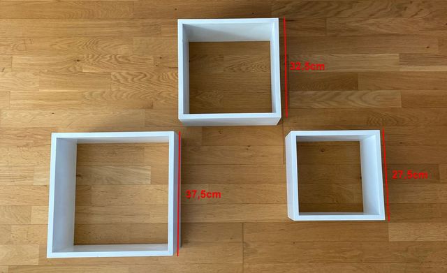 Tres Cubos decoración en color blanco