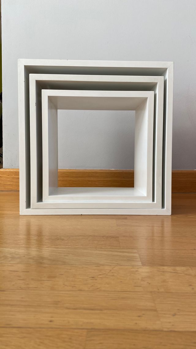 Tres Cubos decoración en color blanco