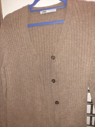 Chaqueta Zara punto marrón