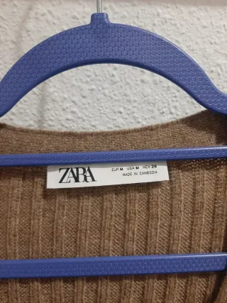 Chaqueta Zara punto marrón