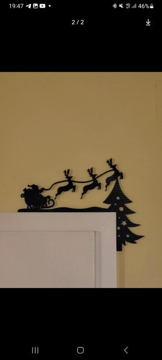 Decorazione natalizia Babbo Natale con renne