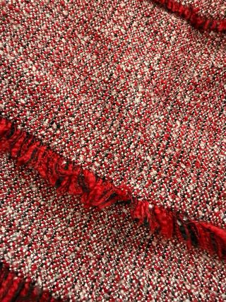 Falda Mango Tweed Roja Flecos