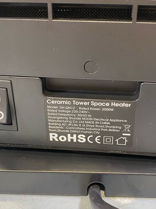 Aquecedor Cerâmico 2000W Baixo Consumo