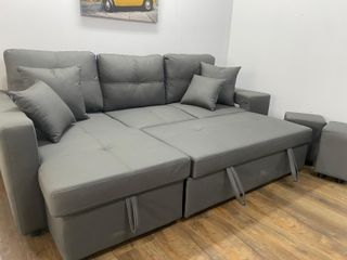 ¡¡¡OFERTA FLASH!!! Sofá cama chaise longue con puf