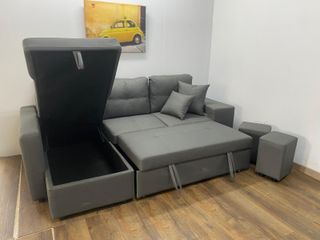 ¡¡¡OFERTA FLASH!!! Sofá cama chaise longue con puf
