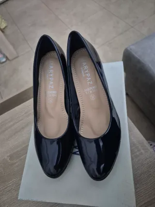 Zapatos de tacón charol azul mujer MARYPAZ