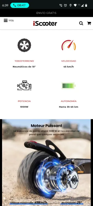 Patinete Iscooter W9