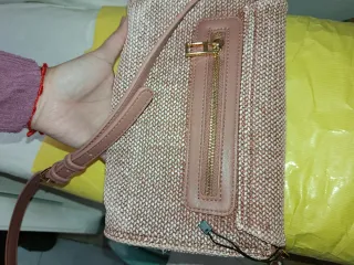 Bolso Don Algodón rosa y dorado