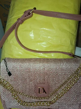 Bolso Don Algodón rosa y dorado