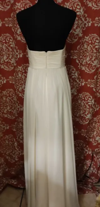 Vestido Ceremonia Civil T40 Blanco y Dorado