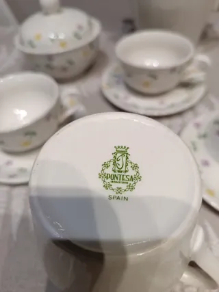 Juego de café Pontesa porcelana floral