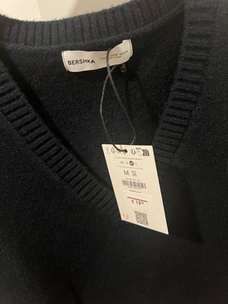 Chaleco punto Bershka azul marino talla única