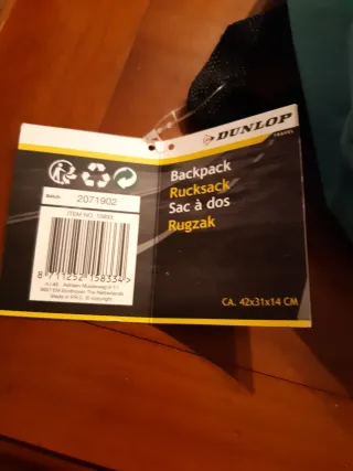 Mochila Dunlop Azul y Negra