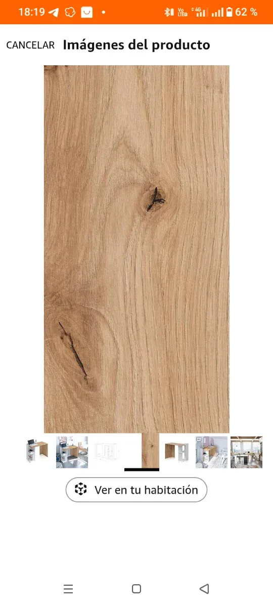 Escritorio moderno reversible blanco y roble