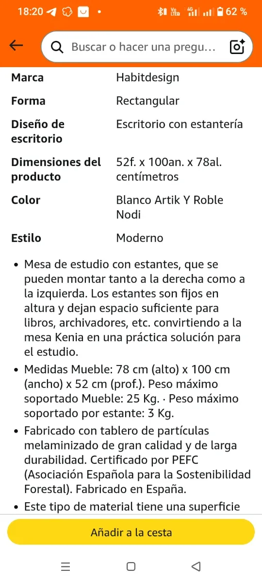 Escritorio moderno reversible blanco y roble