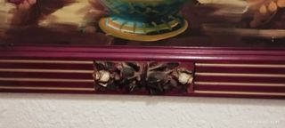 Cuadro antiguo flores en jarrón