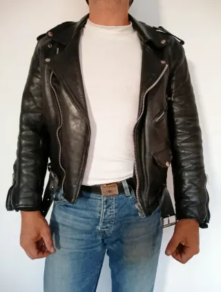 Chupa de cuero auténtico heavy S. Medidas indicada