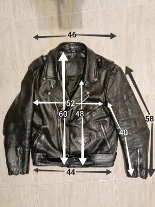 Chupa de cuero auténtico heavy S. Medidas indicada