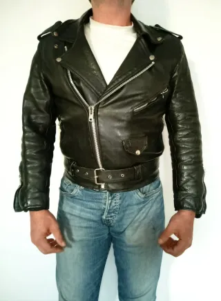 Chupa de cuero auténtico heavy S. Medidas indicada