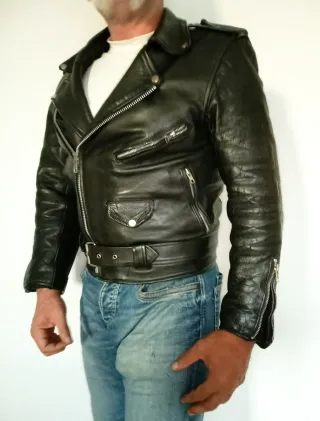 Chupa de cuero auténtico heavy S. Medidas indicada