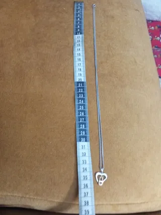 Cadena larga plata con colgante corazón