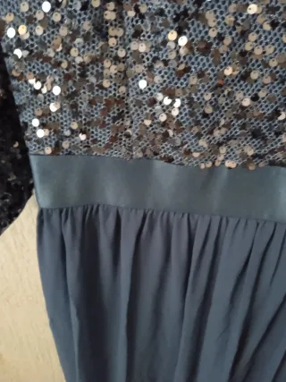 Vestido largo lentejuelas azul