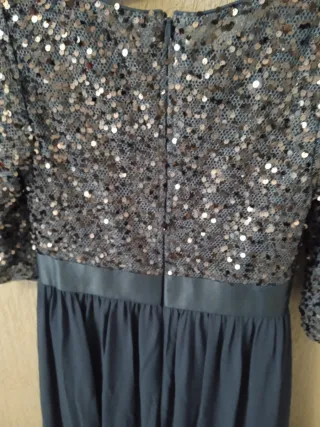 Vestido largo lentejuelas azul