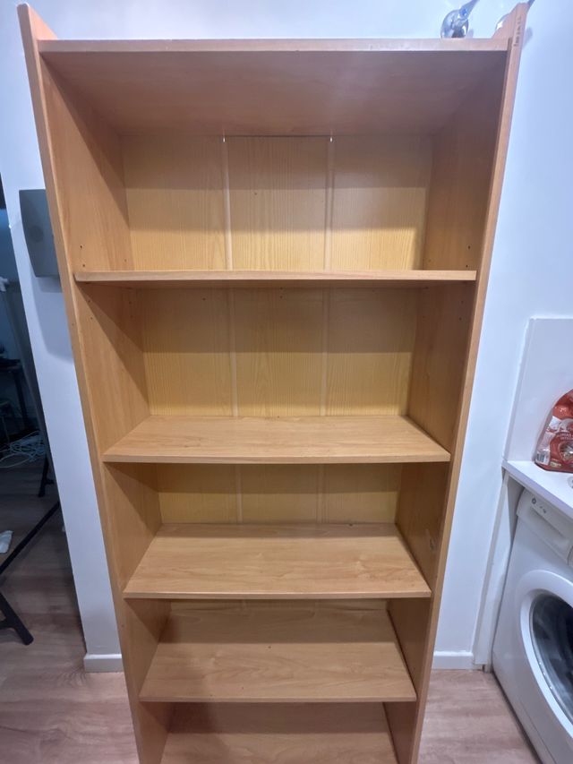 Librería de madera color beige 178 x 25 x75 cm