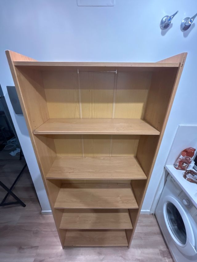 Librería de madera color beige 178 x 25 x75 cm