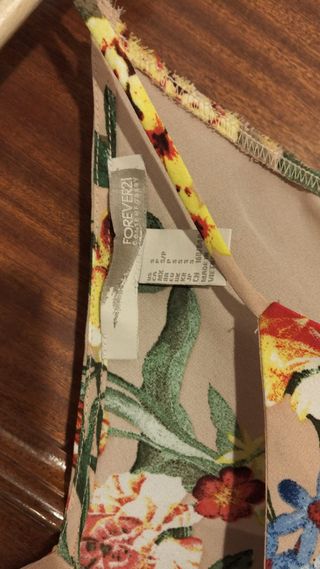 Top floral tirantes beige