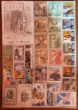 Francobolli vintage di MALTA n°30 pezzi