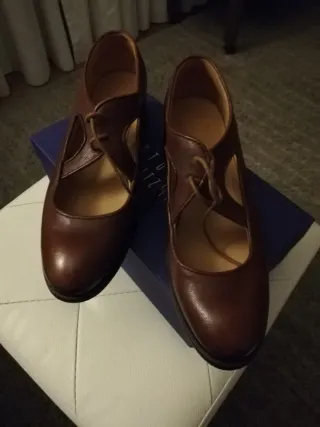 Scarpe M.i.T. Mary Jane Marroni Tg 40 vero cuoio