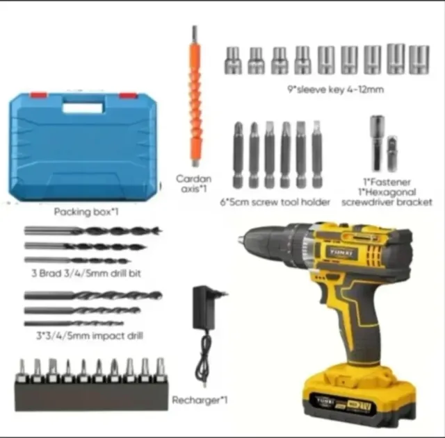 Trapano Avvitatore Senza Fili con Accessori