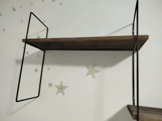 Estantería de pared 2 baldas madera y metal