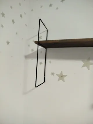 Estantería de pared 2 baldas madera y metal