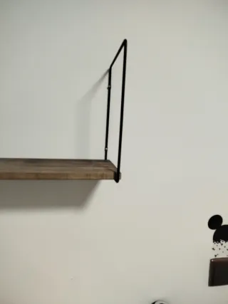 Estantería de pared 2 baldas madera y metal