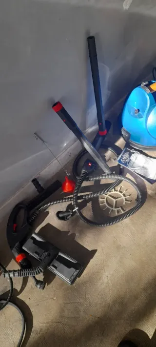 Conjunto caldera vapor limpieza