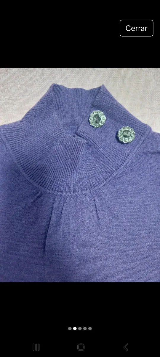 Jersey cuello alto morado