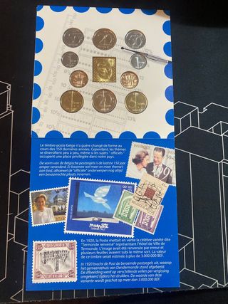 Bélgica 1999 Monedas y Sello cobre