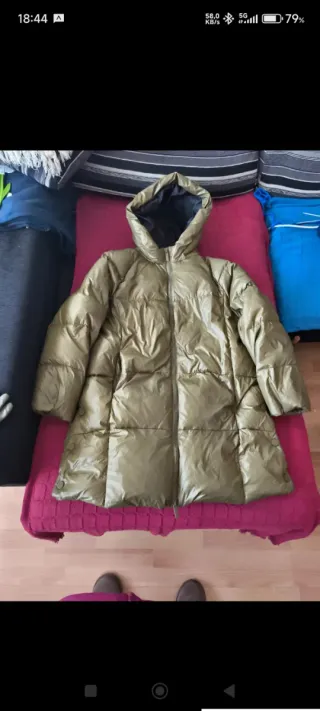 Chaqueta Cortefiel plumas verde mujer