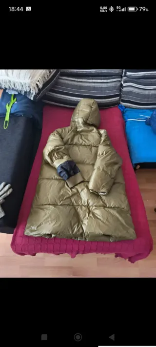 Chaqueta Cortefiel plumas verde mujer