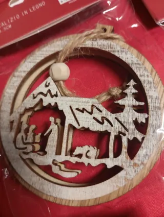 Addobbi Natale Legno Scena Natalizia