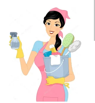 Mujer al servicio de la limpieza diaria .