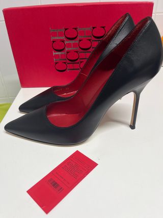 Zapatos tacón Carolina Herrera Negro Rojo T40