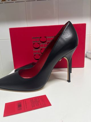Zapatos tacón Carolina Herrera Negro Rojo T40