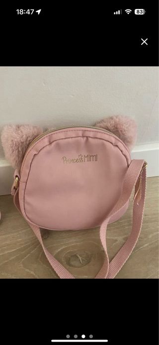 Bolso infantil peluche zorro rosa