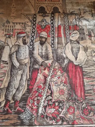 Tapiz de seda. Alfombra. Mercado persa. 188 x 132