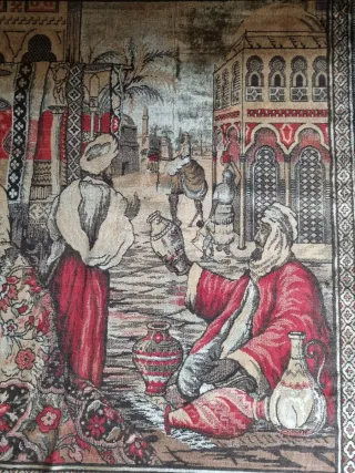 Tapiz de seda. Alfombra. Mercado persa. 188 x 132